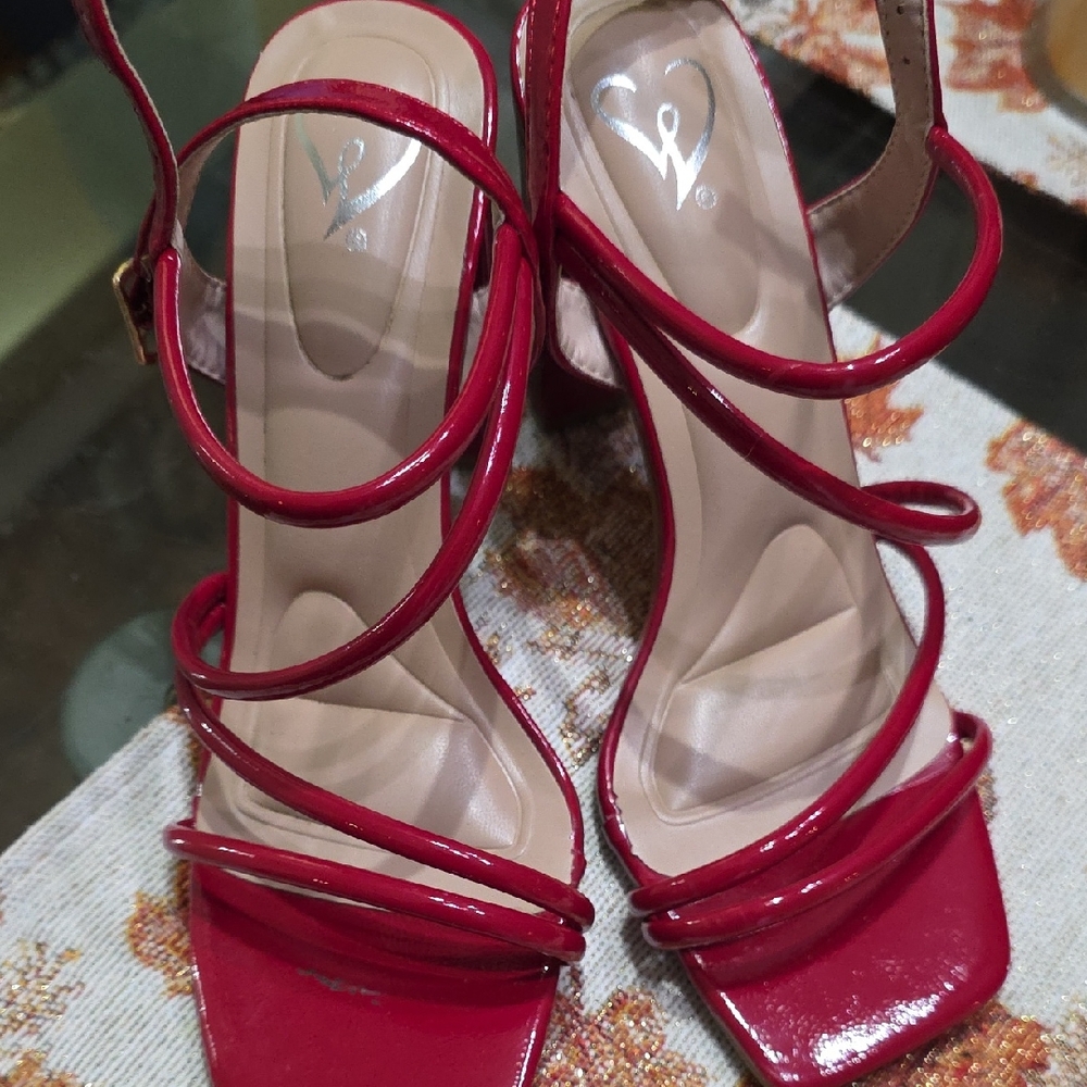 Windsor Glossy Red Strappy Heels